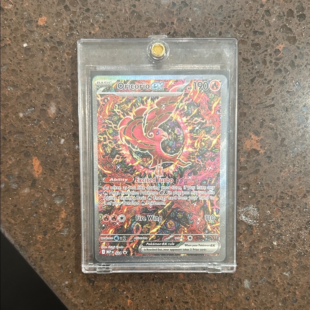Pokemon Oricorio GX Trading Card - Red and Gold